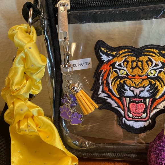 LSU Tigers Clear Crossbody Bag and Coin Purse - Picture 2 of 3